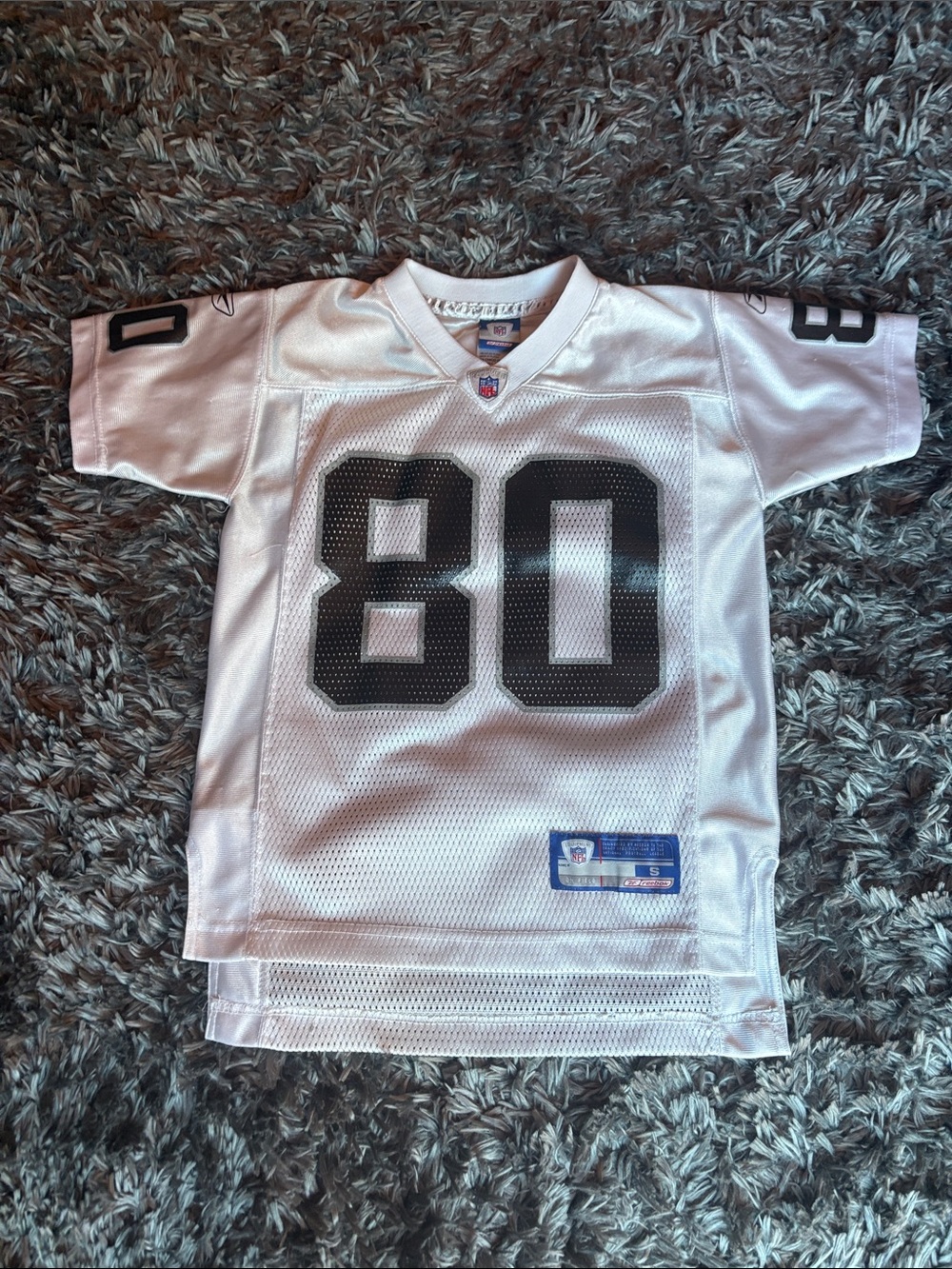 Raiders Official NFL Jersey Tee - White with Jerry Rice Black Number 80